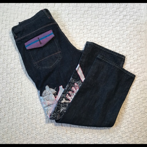Class Player Men’s Embroidered Jeans Size 38 - Picture 2 of 7